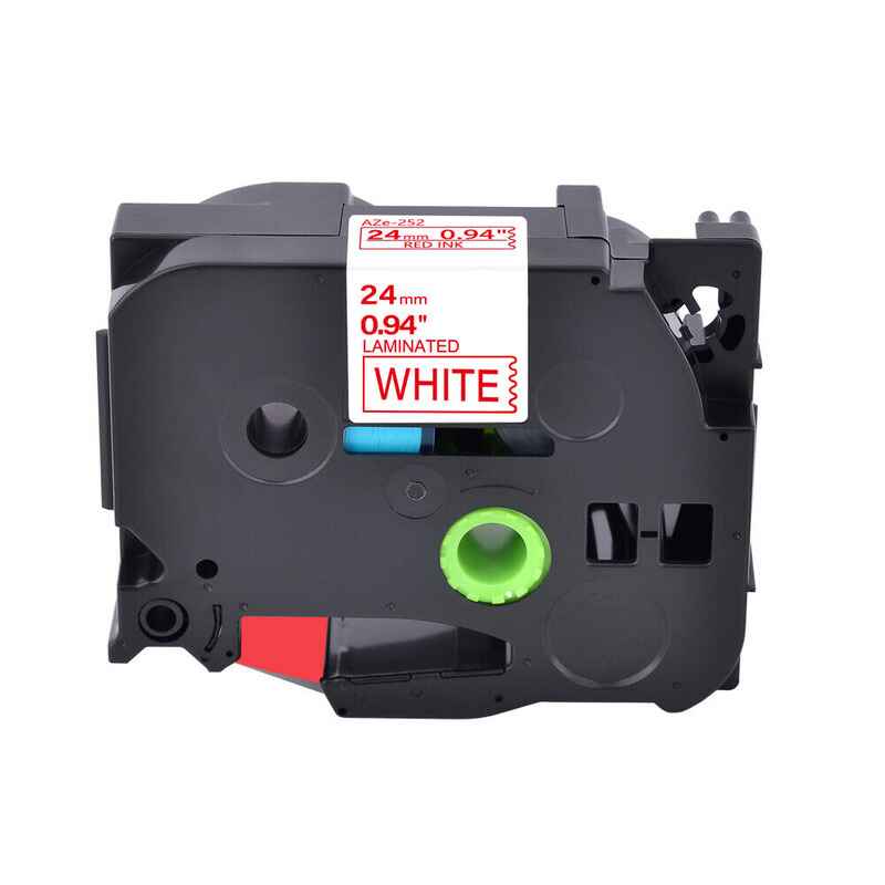 Printerinks Red/White Compatible Brother Tze-252 P-Touch Label Tape (24Mm X 8M) On