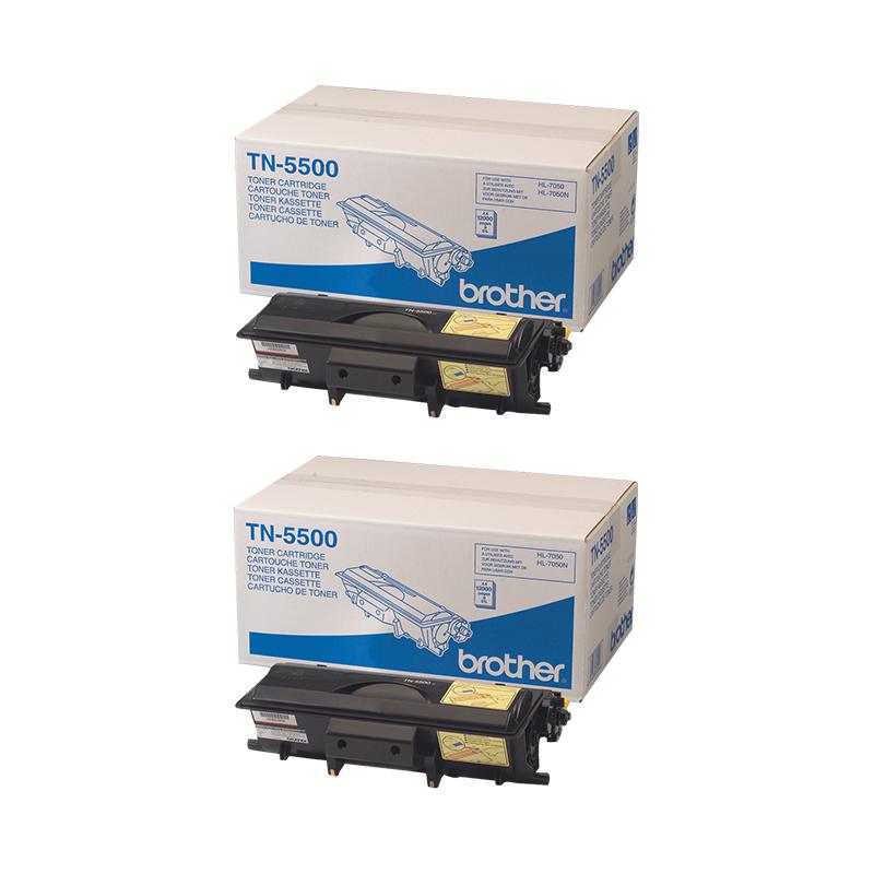 original multipack brother hl-7050 printer toner cartridges 2 pack -tn5500