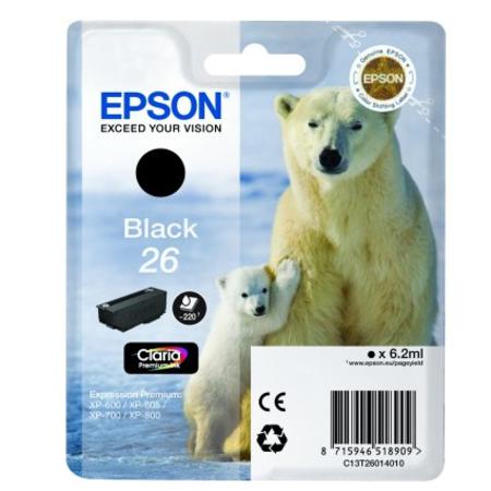 Epson Black 26 (T260140) Original Claria Premium Standard Capacity Ink Cartridge (Polar Bear) - Image 4