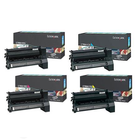 original multipack lexmark c782dn printer toner cartridges 4 pack -c780a1kg
