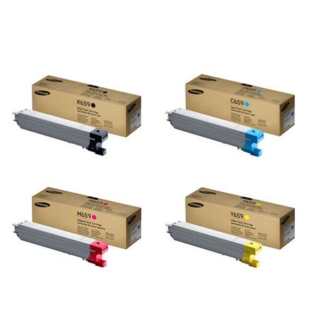original multipack samsung clx-8650nd printer toner cartridges 4 pack -clt-k659s