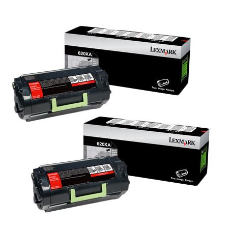lexmark 620xa black original extra high capacity toners twin pack 2 pack