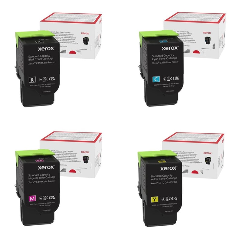 Xerox Multicolor C310 Printer Toner Cartridges (4 Pack) -006R04356 Multipack Original