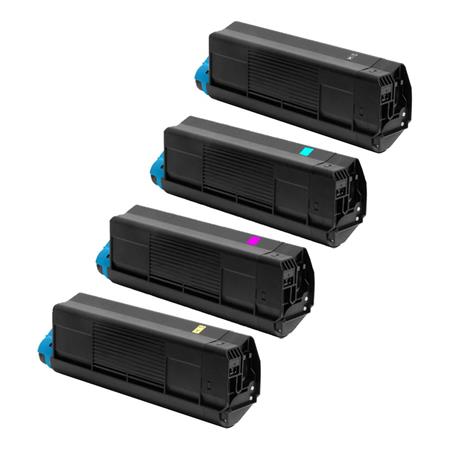 Printerinks Multicolor Compatible Oki C5750dn Printer Toner Cartridges (4 Pack) -43865708 Multipack