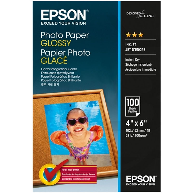 Epson Glossy Photo Paper 200gsm 10 x 15cm (4 x 6) (100 Sheets)