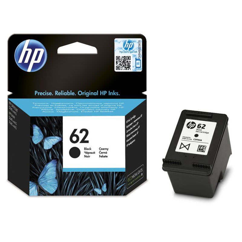 Hp Black 62 Original Ink Cartridge (C2p04ae)