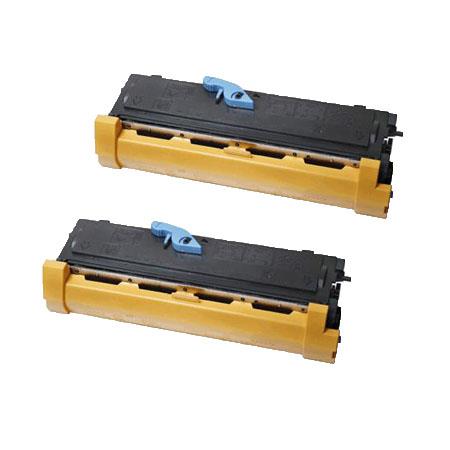 Printerinks Multicolor Compatible Epson S050166 Black Toner Cartridges (2 Pack) Twin Pack
