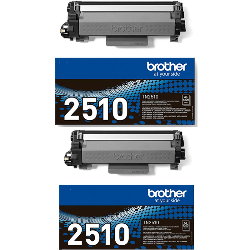 Brother Multicolor Hl-L2865dw Printer Toner Cartridges (2 Pack) -Tn2510 Multipack Original