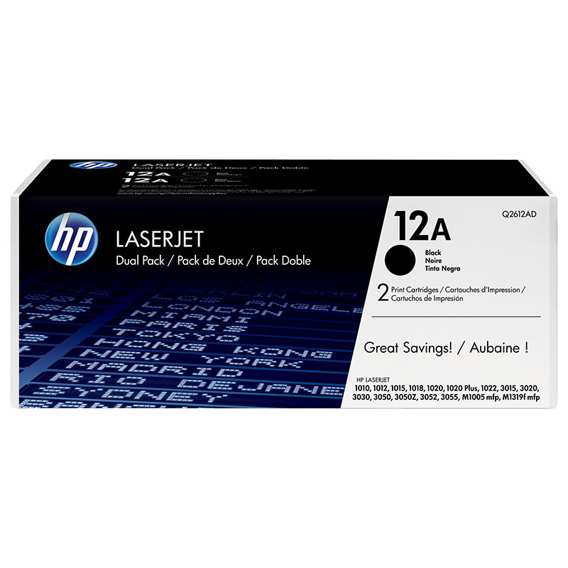 HP LaserJet 12A Black Standard Capacity Remanufactured Toner Cartridge (Q2612A) - Printerinks.com