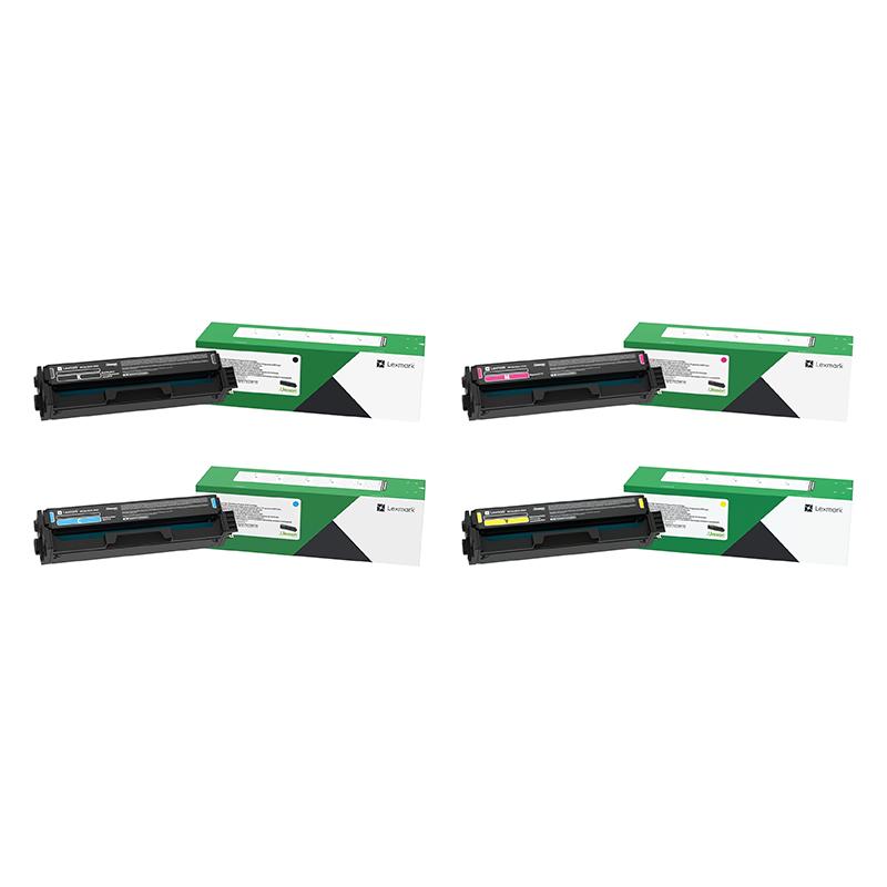 Lexmark Multicolor 1 Full Set C332hk0 Black And 1 X Colour Set C332hc0/M0/Y0 Original Return Program Toners
