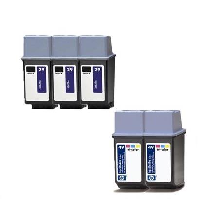 Printerinks Multicolor Compatible Hp Deskjet 660Cse Printer Ink Cartridges (5 Pack) -51629A Multipack