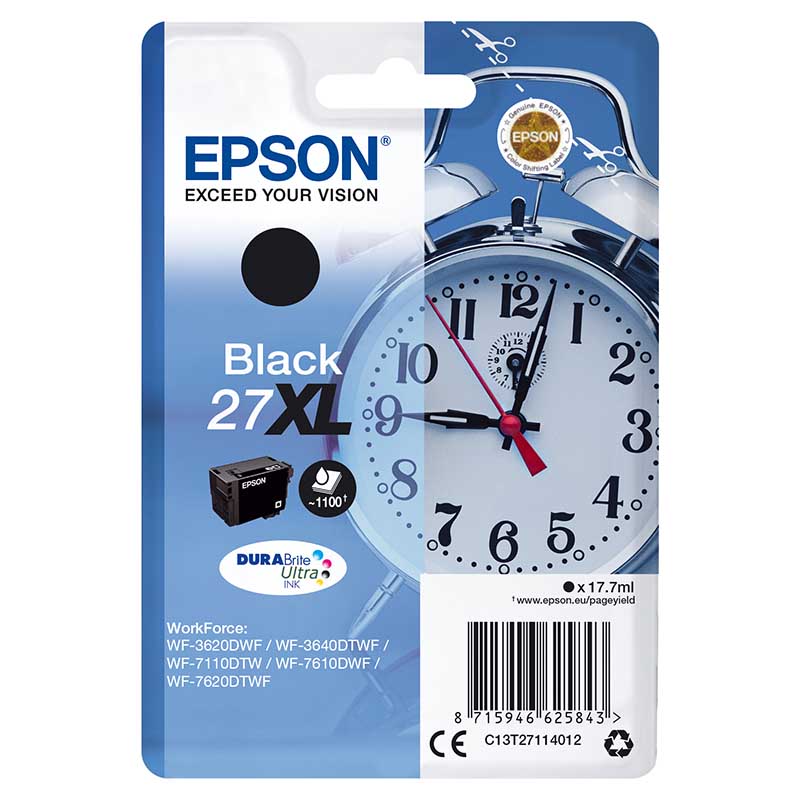 Genuine Epson Ink Multipack - 27XL BLACK + 27XL CYAN MAGENTA YELLOW (INC VAT) - Image 3
