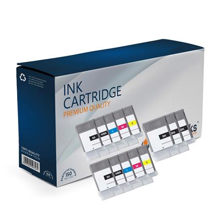 compatible multipack canon imageprograf ipf670 printer ink cartridges 13 pack -6705b001