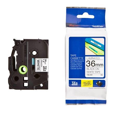 Brother Black/White Tze-261 Original P-Touch Label Tape (36Mm X 8M) On