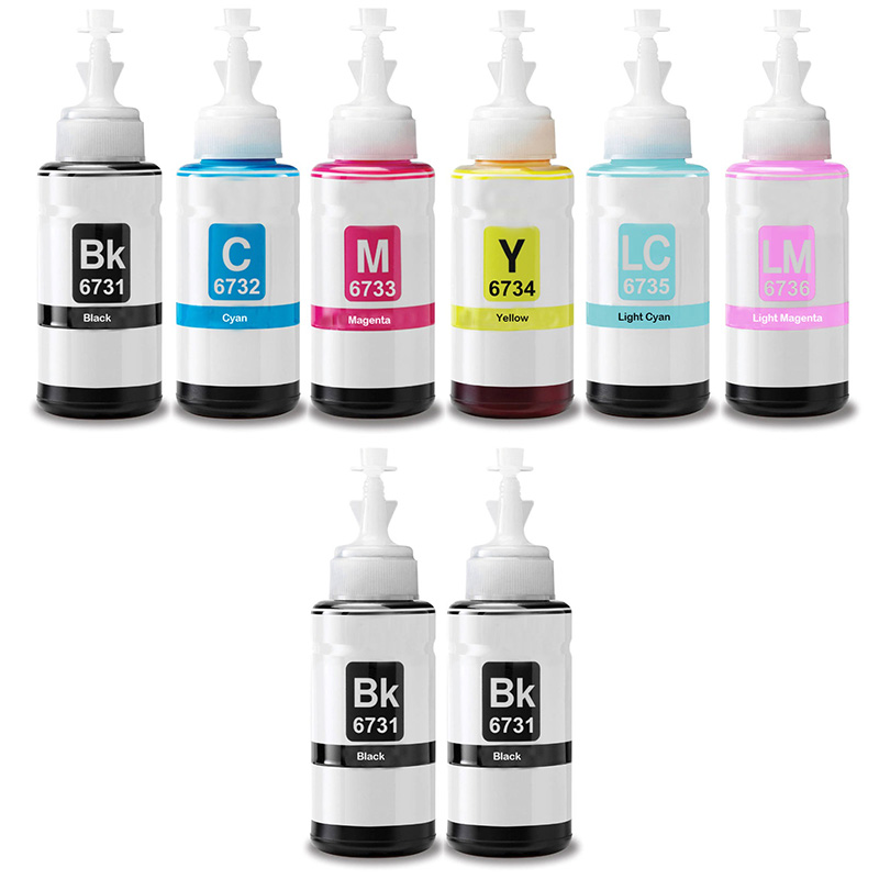 Printerinks Multicolor Compatible Epson Ecotank L1800 Printer Ink Cartridges (8 Pack) -C13t67314a Multipack