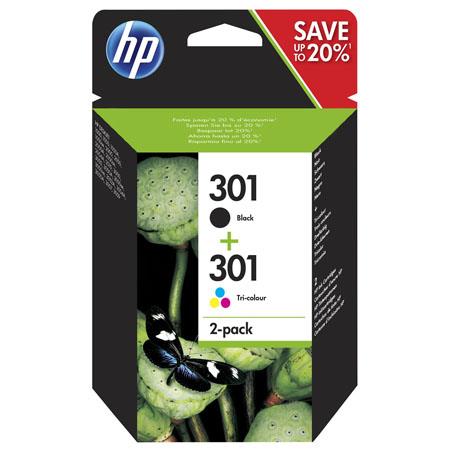 Hp Multi Colour 301 Black & Tri-Colour Original Ink Cartridge Multipack (N9j72ae)