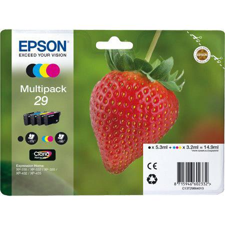 Epson Multi Colour 29 (T29864010) Original Claria Home Standard Capacity Multipack (Strawberry)