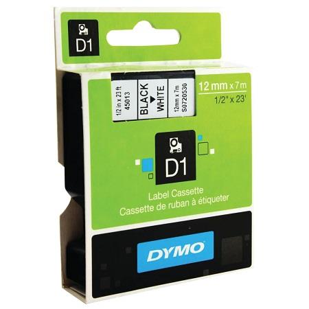 Dymo Black/White 45013 (S0720530) Original Label Tape (12Mm X 7M) On