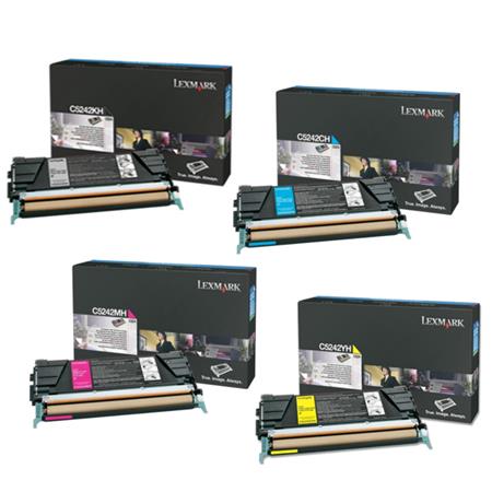 original multipack lexmark c532n printer toner cartridges 4 pack -c5242kh