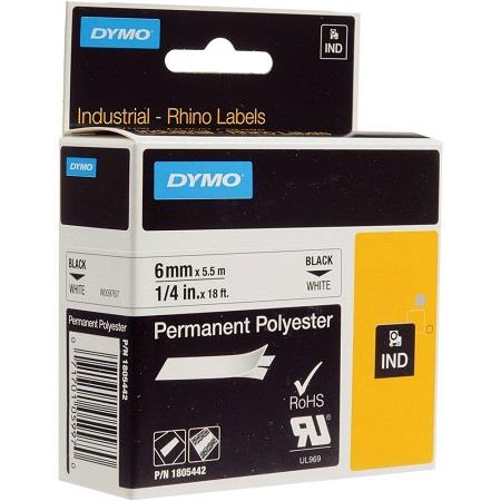 Dymo Black/White 1805442 Original Label Tape (6Mm X 5.5M) On