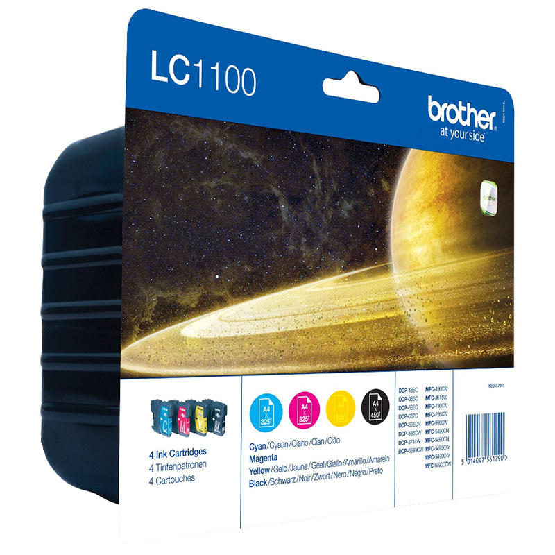 Brother Multi Colour Lc1100 Bk/C/M/Y Original Multipack Ink Cartridges