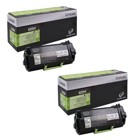 original multipack lexmark mx711dhe printer toner cartridges 2 pack -62d2h0e