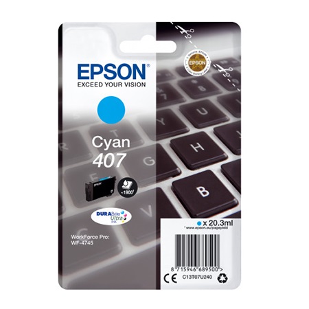 Epson 407 Ink Cartridge Durabrite Ultra Wf-4745 Series Keyboard Cyan - Image 11
