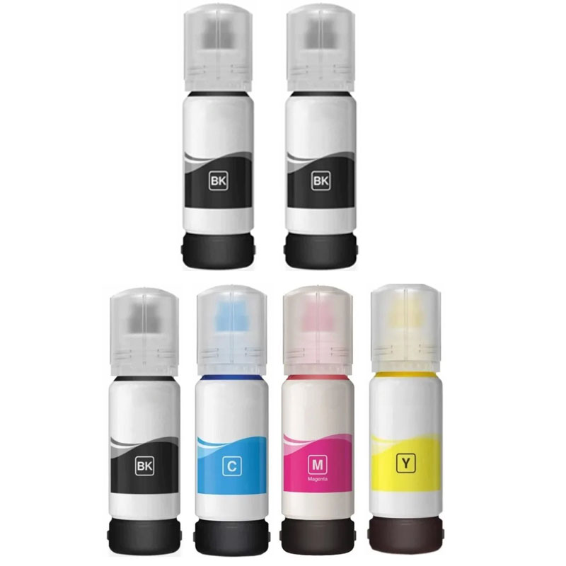 Printerinks Multicolor Compatible Epson Ecotank L3100 Printer Ink Cartridges (6 Pack) -T00s1 Multipack