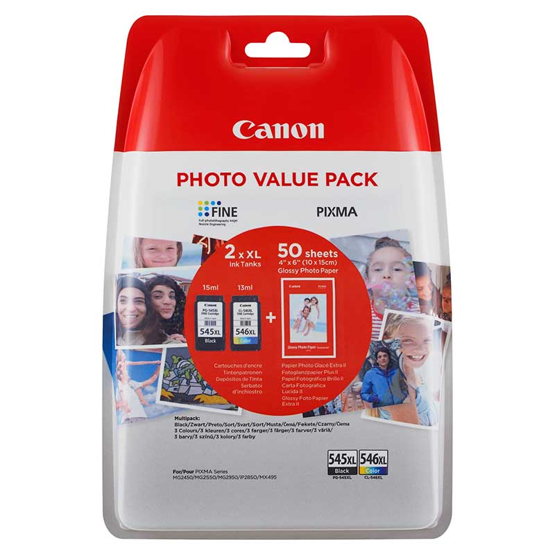 Canon Multipack Pg/Cl Original Ink Cartridges & Photo Paper (8286B006) 1St