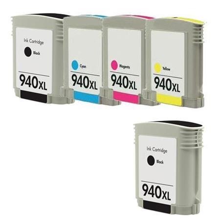 compatible multipack hp officejet pro 8500a e-all-in-one printer ink cartridges 5 pack -c4906ae