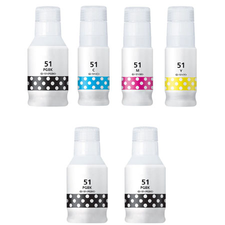 Printerinks Multicolor Compatible Canon Pixma G3572 Printer Ink Cartridges (6 Pack) -4529C001 Multipack