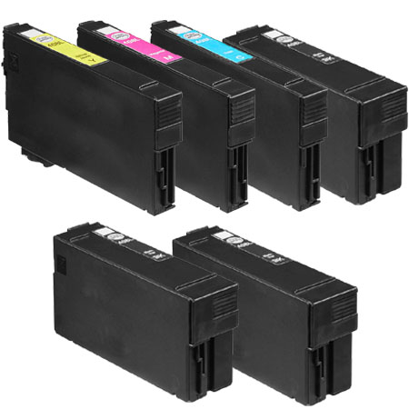 Image of Compatible Epson 408LBK/C/M/Y Full Set + 2 EXTRA Black Ink Cartridges (6 Pack) Multipack