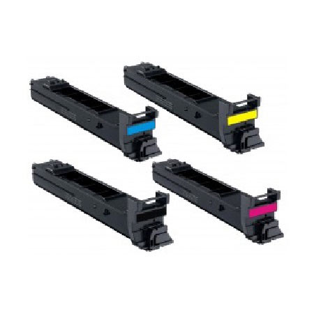 Printerinks Multicolor Compatible Konica Minolta Magicolor 4650En Printer Toner Cartridges (4 Pack) -A0dk152 Multipack