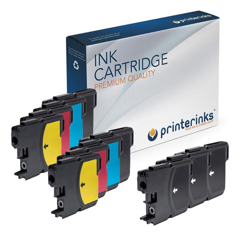 Printerinks Multicolor Compatible Brother Dcp-185C Printer Ink Cartridges (11 Pack) -Lc1100bk Multipack