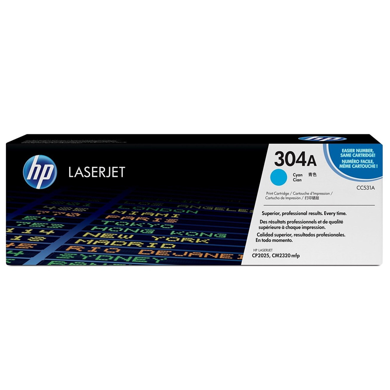 Hp Cyan Colour Laserjet 304A Print Cartridge With Coloursphere Toner (Cc531a)