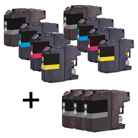 compatible multipack brother lc127xl125xl 2 full sets  3 extra black ink cartridges 11 pack