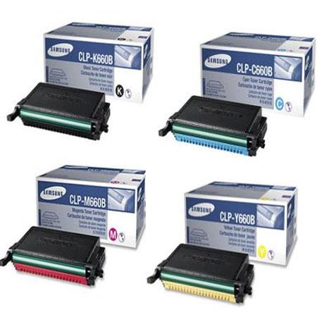 original multipack samsung clx-6240fx printer toner cartridges 4 pack -clp-k660b