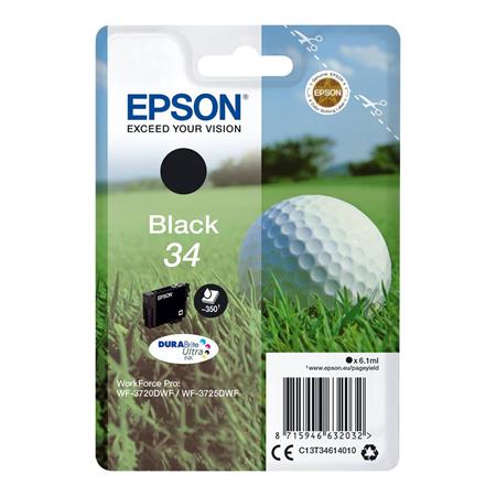Image of Epson 34 (T3461) Black Original DURABrite Ultra Standard Capacity Ink Cartridge (Golf Ball)