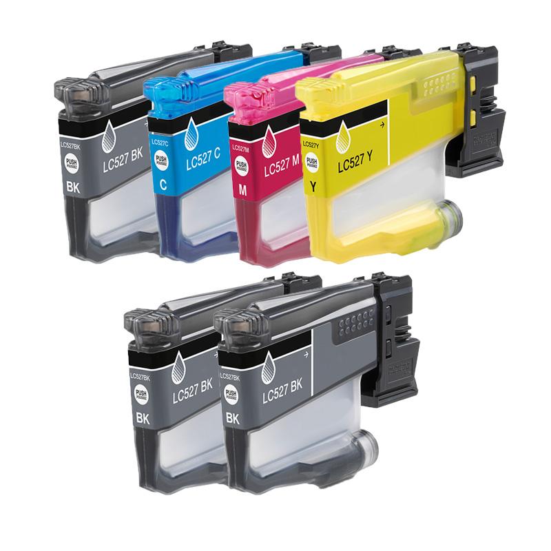 Printerinks Multicolor Compatible Brother Mfc-J6760dw Printer Ink Cartridges (6 Pack) -Lc527bk Multipack