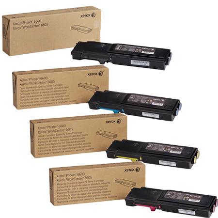 Xerox Multicolor Phaser 6600Dn Printer Toner Cartridges (4 Pack) -106R02248 Multipack Original