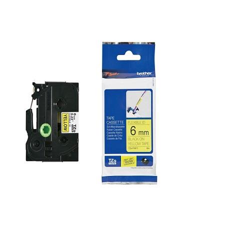 brother tze-fx621 original p-touch label tape  9mm x 8m black on yellow