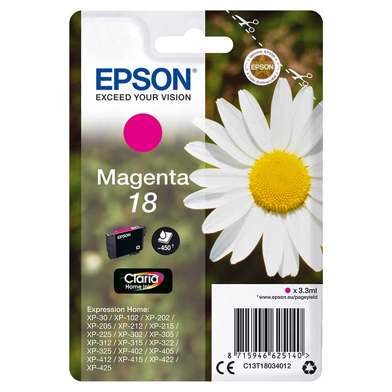 Epson Daisy 18 Series T1803 Magenta Ink Cartridge C13T18034010 PINK RED XP-405 - Image 5