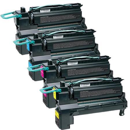 Printerinks Multicolor Compatible Lexmark C792dhe Printer Toner Cartridges (4 Pack) -C792x1kg Multipack