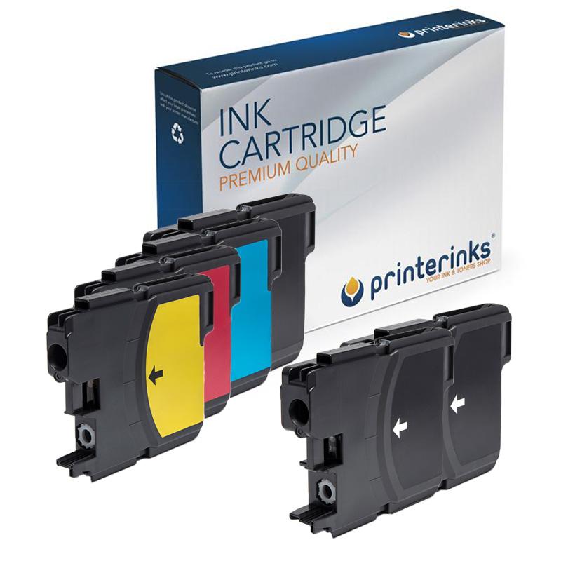 Printerinks Multicolor Compatible Brother Mfc-6890Cdw Printer Ink Cartridges (6 Pack) -Lc1100bk Multipack