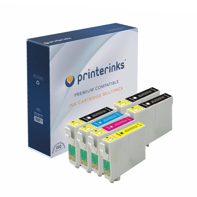Printerinks Multicolor Compatible Epson Stylus Sx215 Printer Ink Cartridges (6 Pack) -C13t07154010 Multipack