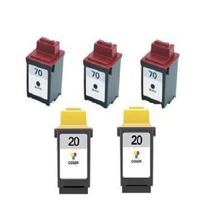 Printerinks Multicolor Compatible Lexmark X83 Printer Ink Cartridges (5 Pack) -12A1970e Multipack