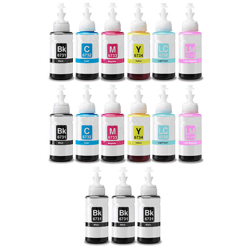 Printerinks Multicolor Compatible Epson Ecotank L1800 Printer Ink Cartridges (15 Pack) -C13t67314a Multipack