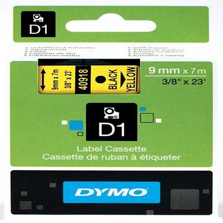 Dymo Black/Yellow 40918 (S0720730) Original Label Tape (9Mm X 7M) On