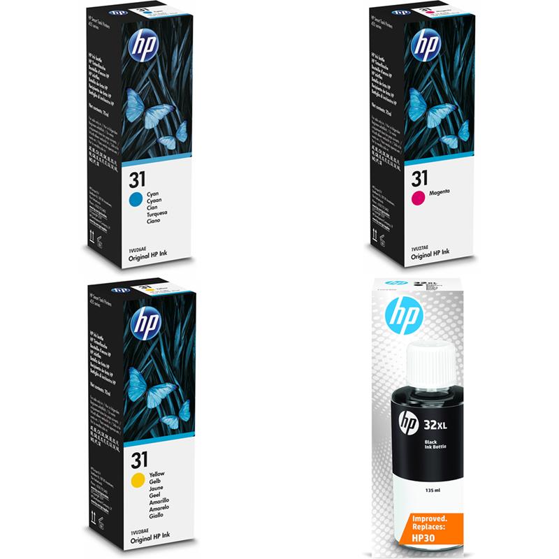 Hp Multicolor Smart Tank 7606 Printer Ink Cartridges (4 Pack) -1Vv24ae Multipack Original