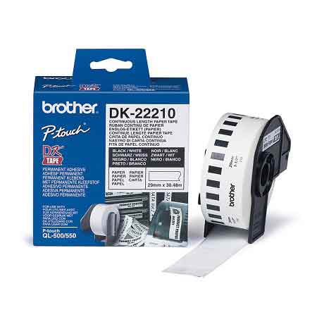 Brother Black/White Dk-22210 Original Continuous Paper Tape (29Mm X 30.48M) On